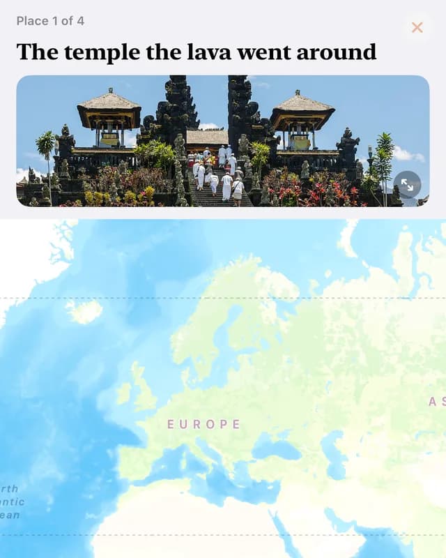 Everywhen guessing where a temple is on a world map
