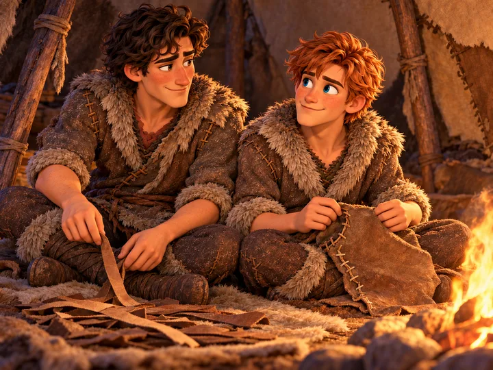An illustrated scene of companionship from Old Feelings